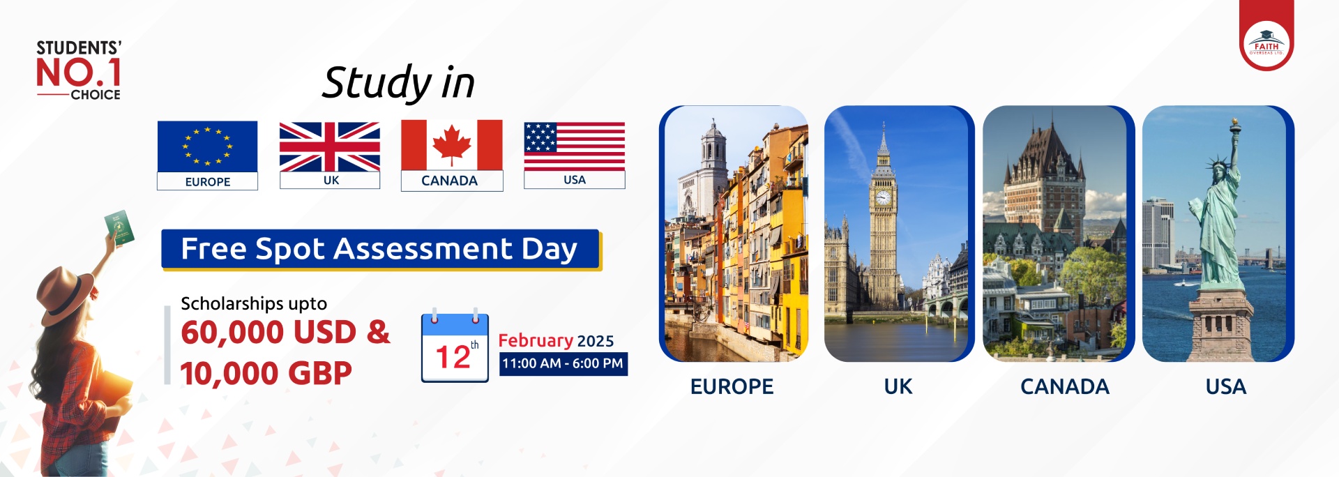 Free Spot Assessment Day - UK, USA, CANADA & EUROPE