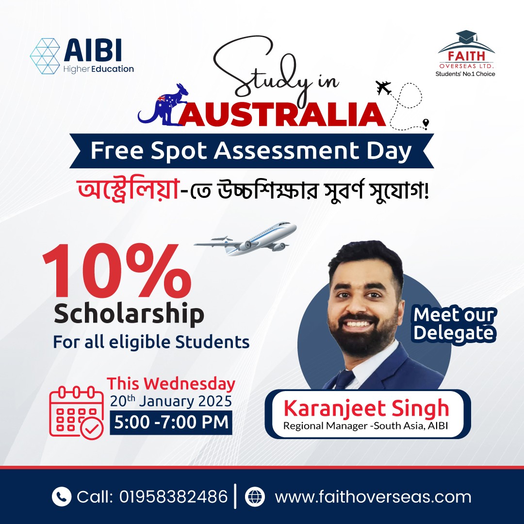 Study in Australia - Free Spot Assessment Day-AIBI Higher Education